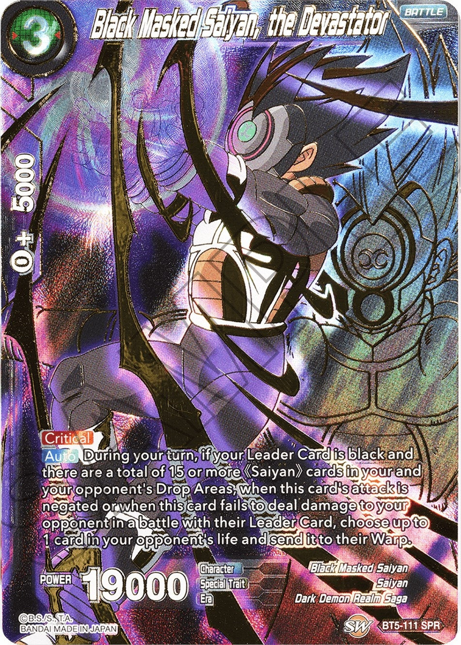 Image for Black Masked Saiyan, the Devastator (SPR) - Dragon Ball Super: Masters