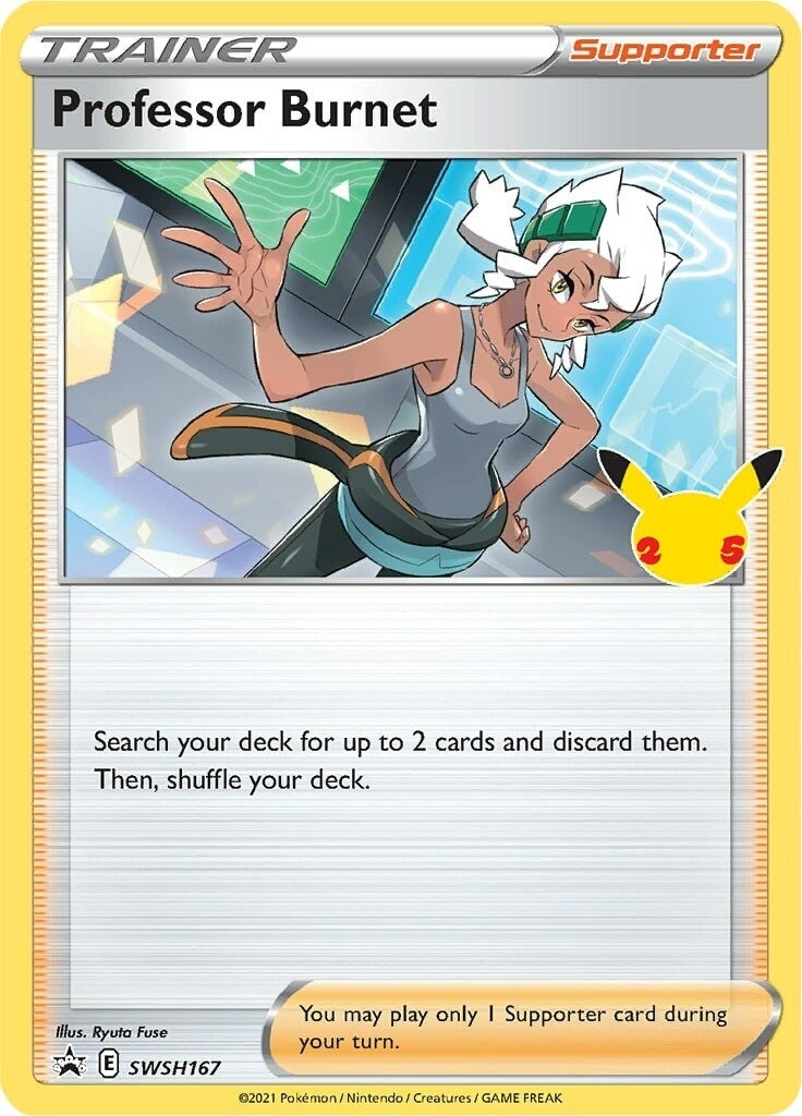 Image for Professor Burnet - SWSH167 (25th Anniversary Stamp) - Pokemon