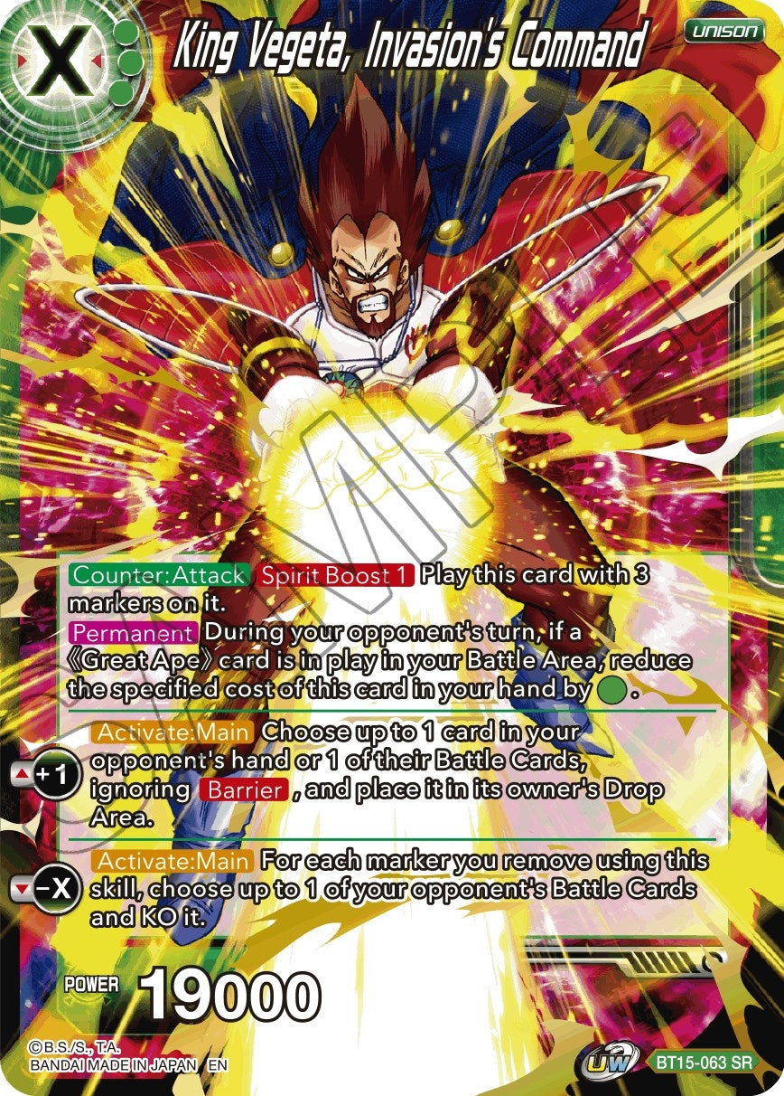 Image for King Vegeta, Invasion's Command - Dragon Ball Super: Masters