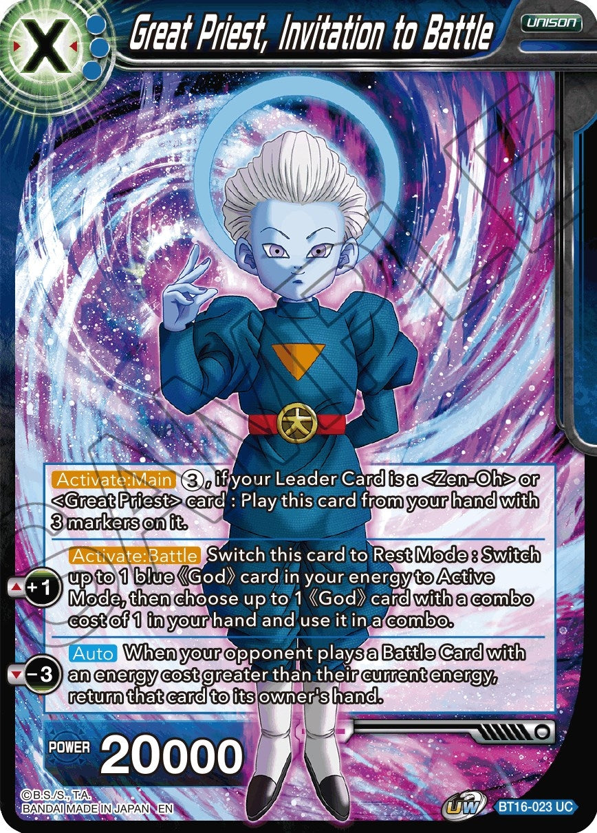 Image for Great Priest, Invitation to Battle - Dragon Ball Super: Masters