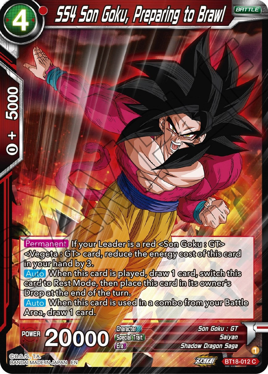 Image for SS4 Son Goku, Preparing to Brawl - Dragon Ball Super: Masters