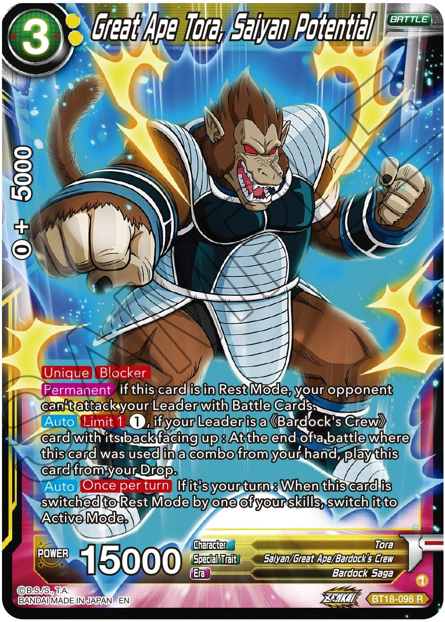 Image for Great Ape Tora, Saiyan Potential - Dragon Ball Super: Masters