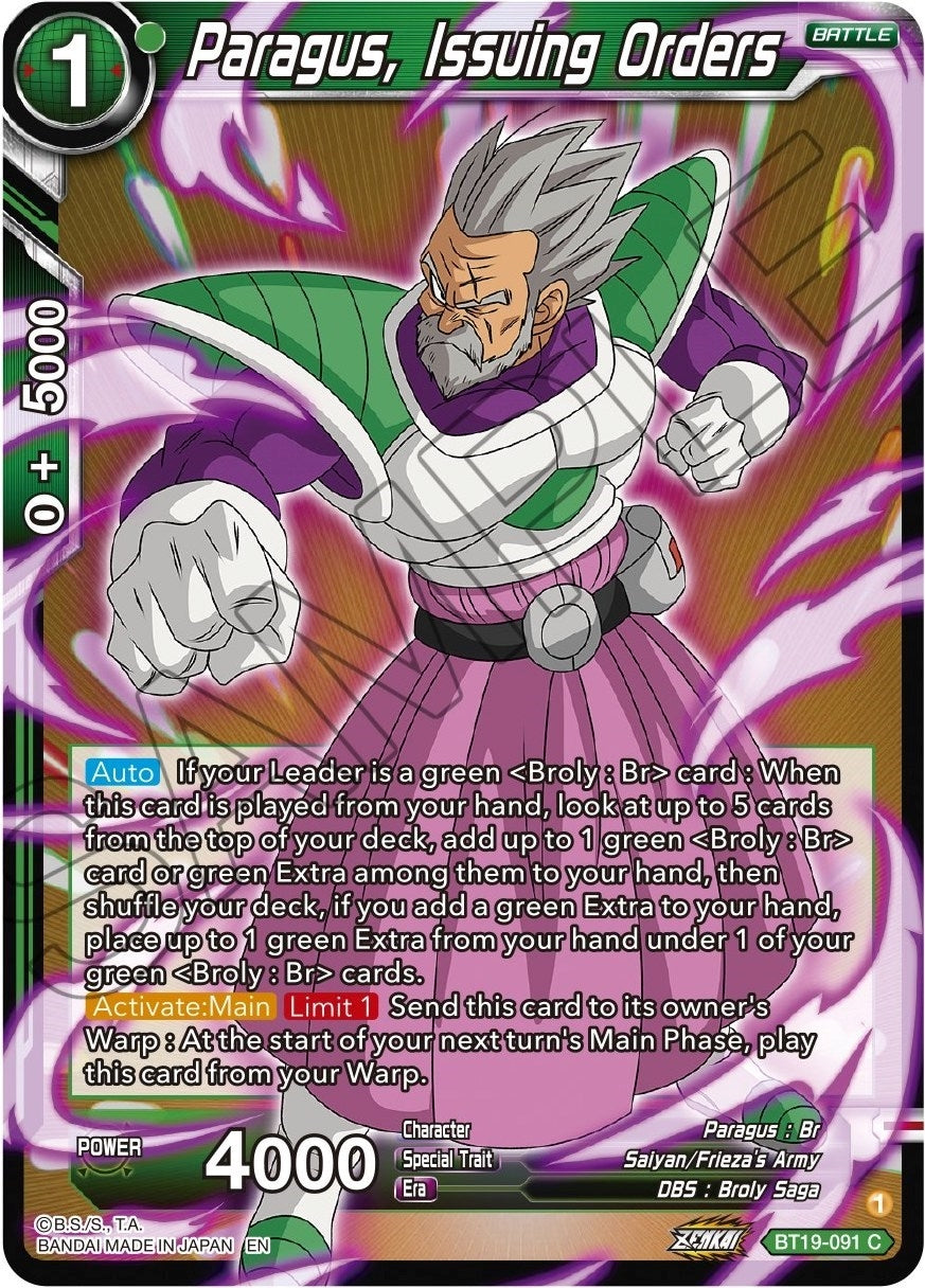 Image for Paragus, Issuing Orders - Dragon Ball Super: Masters