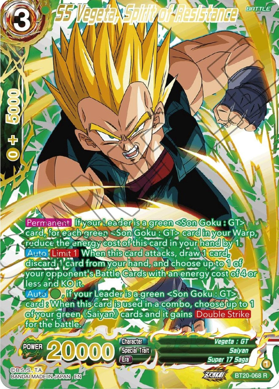 Image for SS Vegeta, Spirit of Resistance (Gold-Stamped) - Dragon Ball Super: Masters