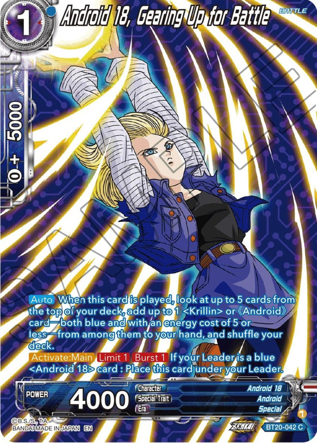 Image for Android 18, Gearing Up for Battle (Silver Foil) - Dragon Ball Super: Masters