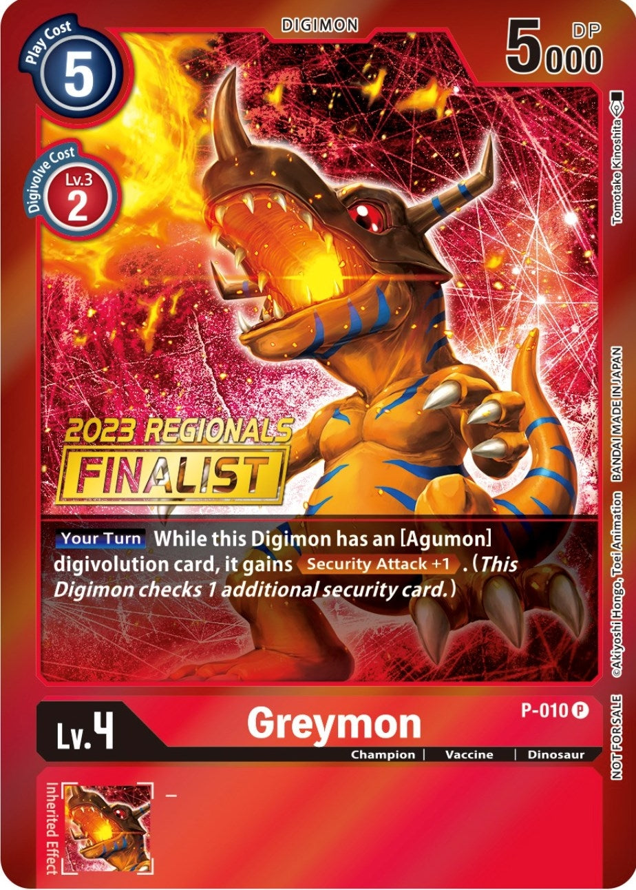 Image for Greymon - P-010 (2023 Regionals Finalist) - Digimon Card Game