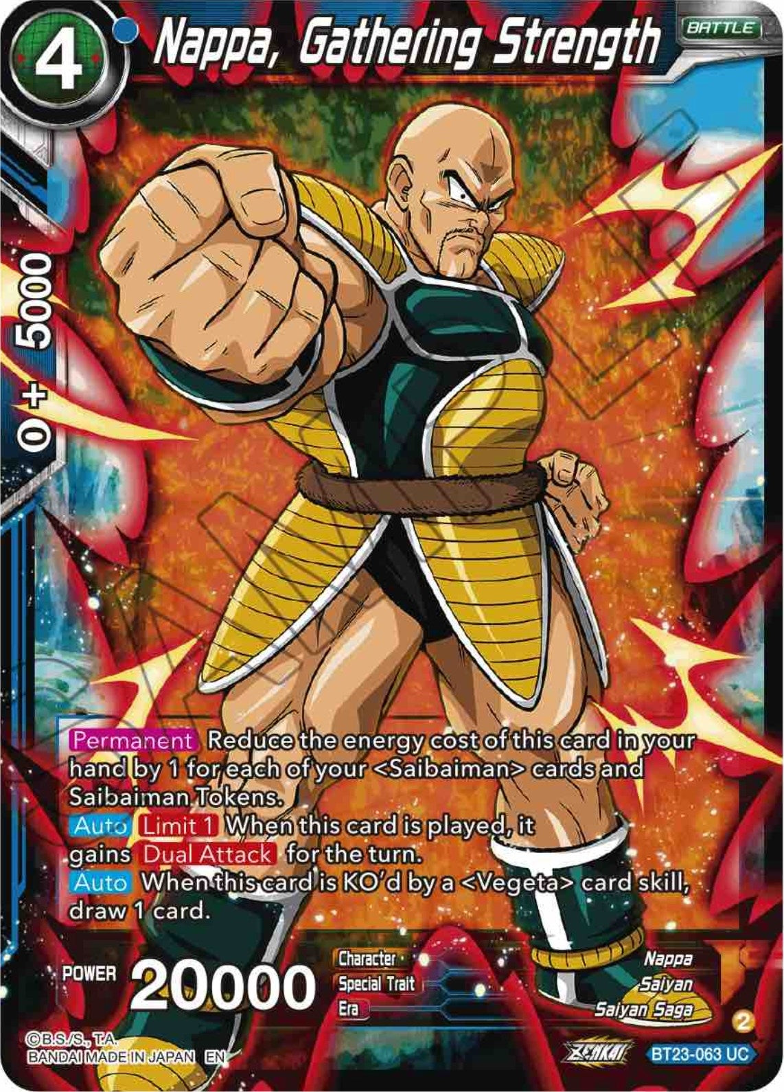 Image for Nappa, Gathering Strength - Dragon Ball Super: Masters