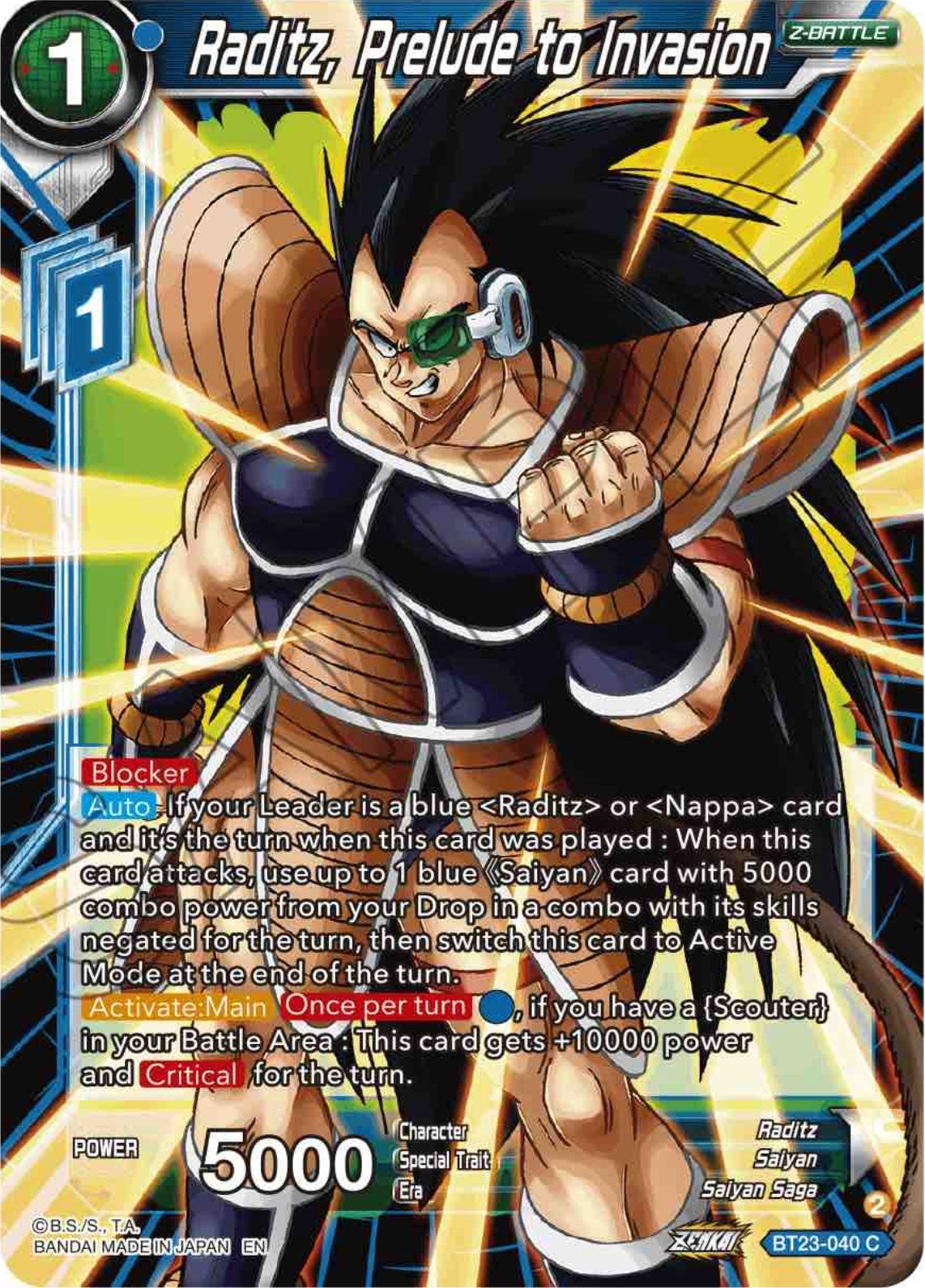 Image for Raditz, Prelude to Invasion - Dragon Ball Super: Masters