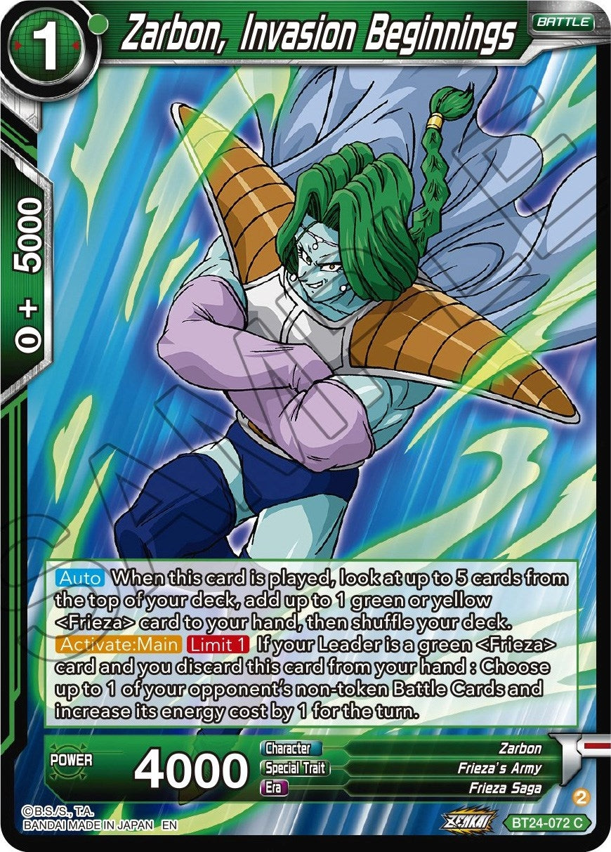 Image for Zarbon, Invasion Beginnings - Dragon Ball Super: Masters