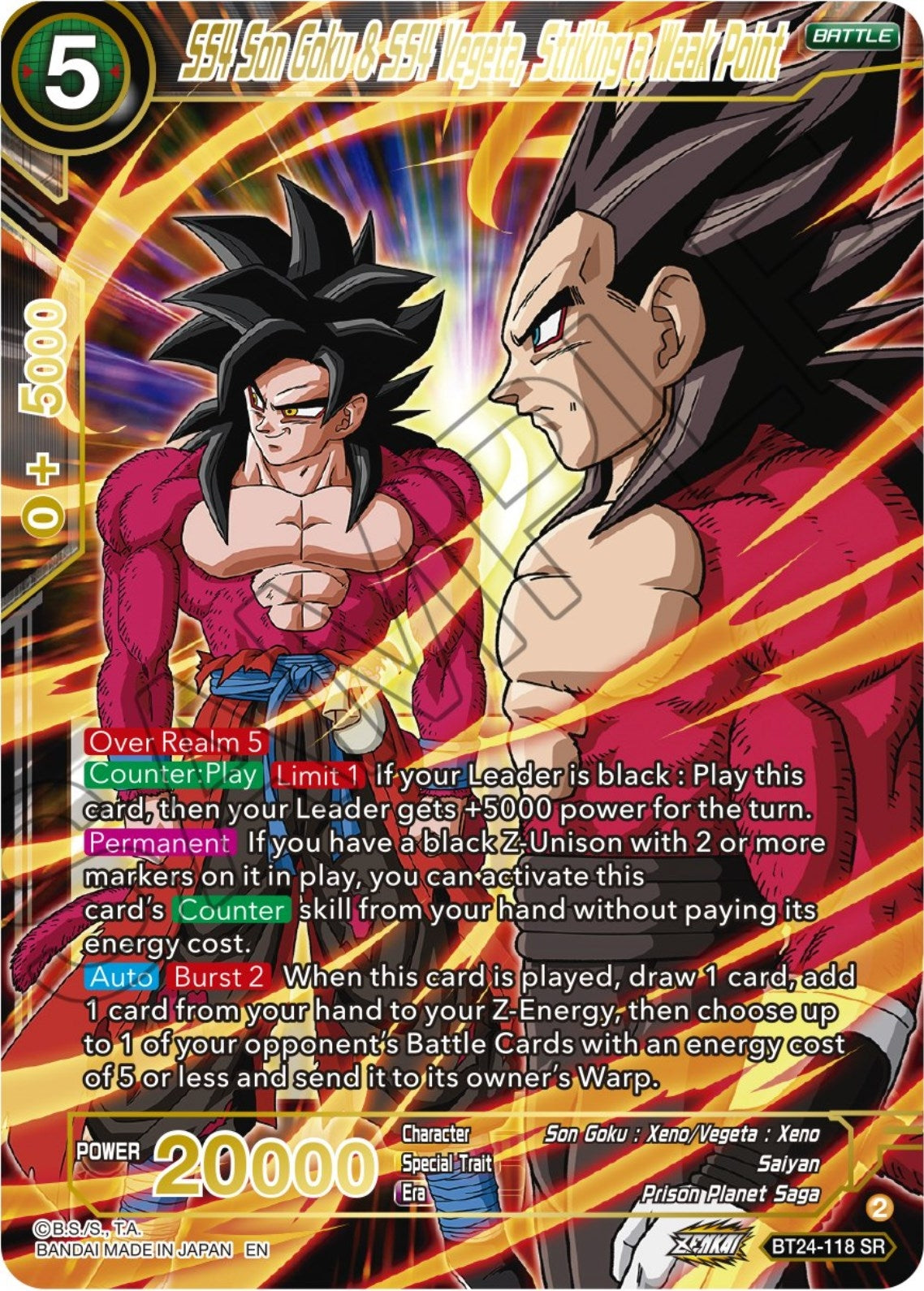 Image for SS4 Son Goku & SS4 Vegeta, Striking a Weak Point - Dragon Ball Super: Masters