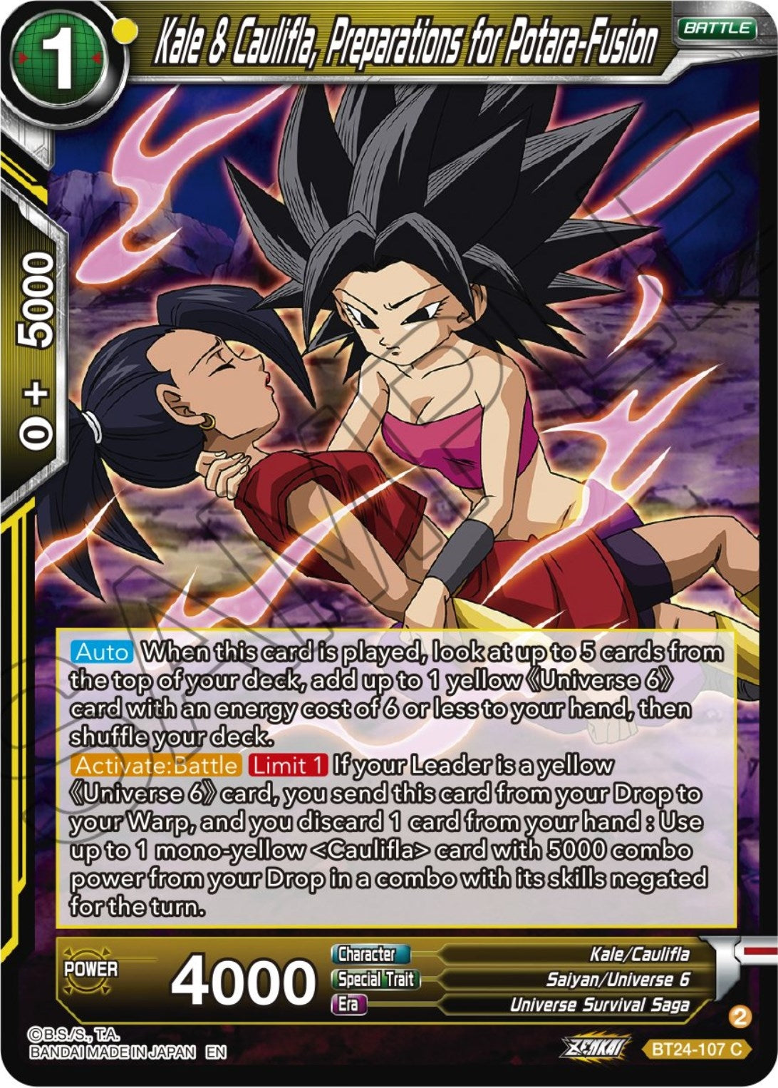 Image for Kale & Caulifla, Preparations for Potara-Fusion - Dragon Ball Super: Masters