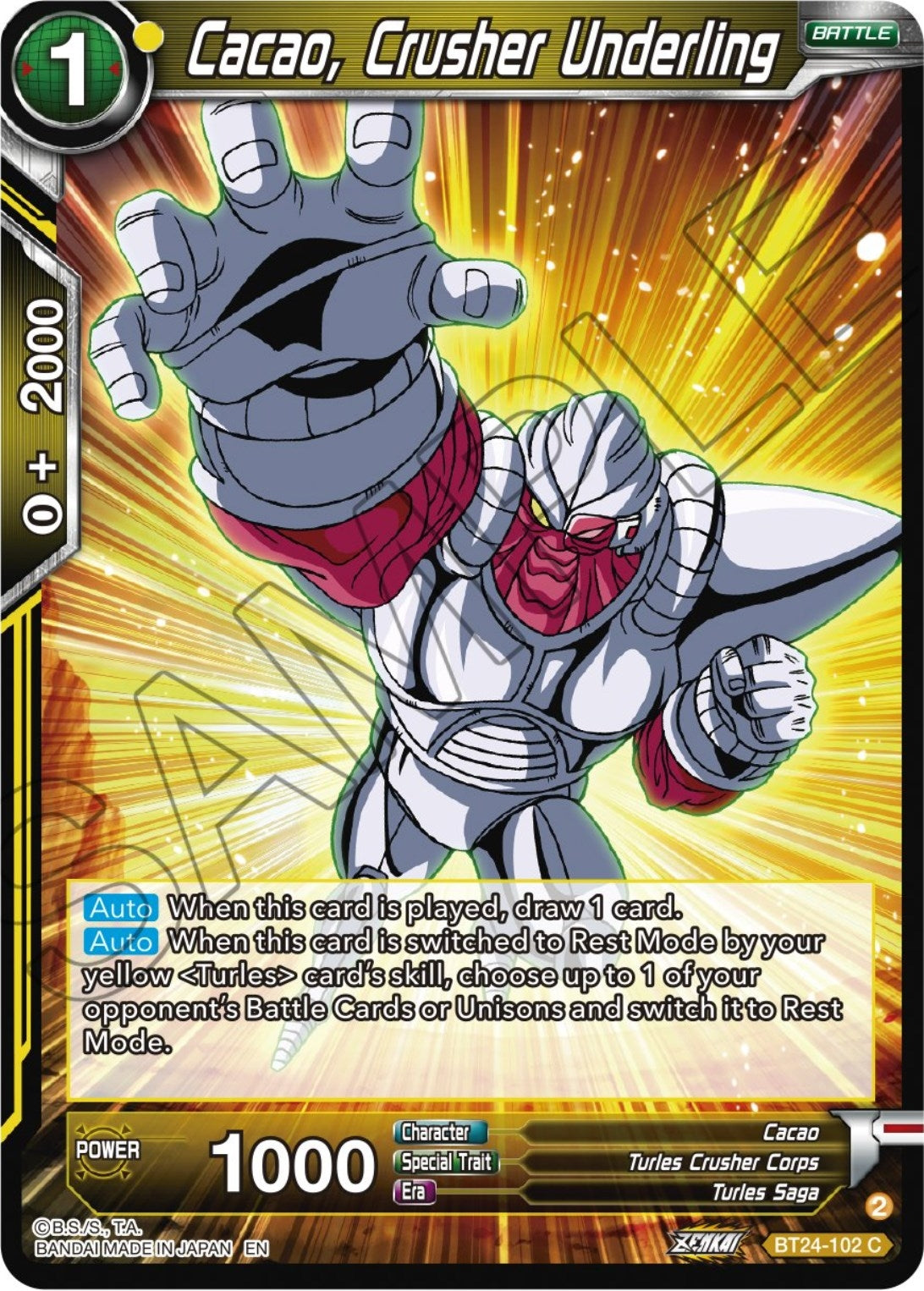 Image for Cacao, Crusher Underling - Dragon Ball Super: Masters