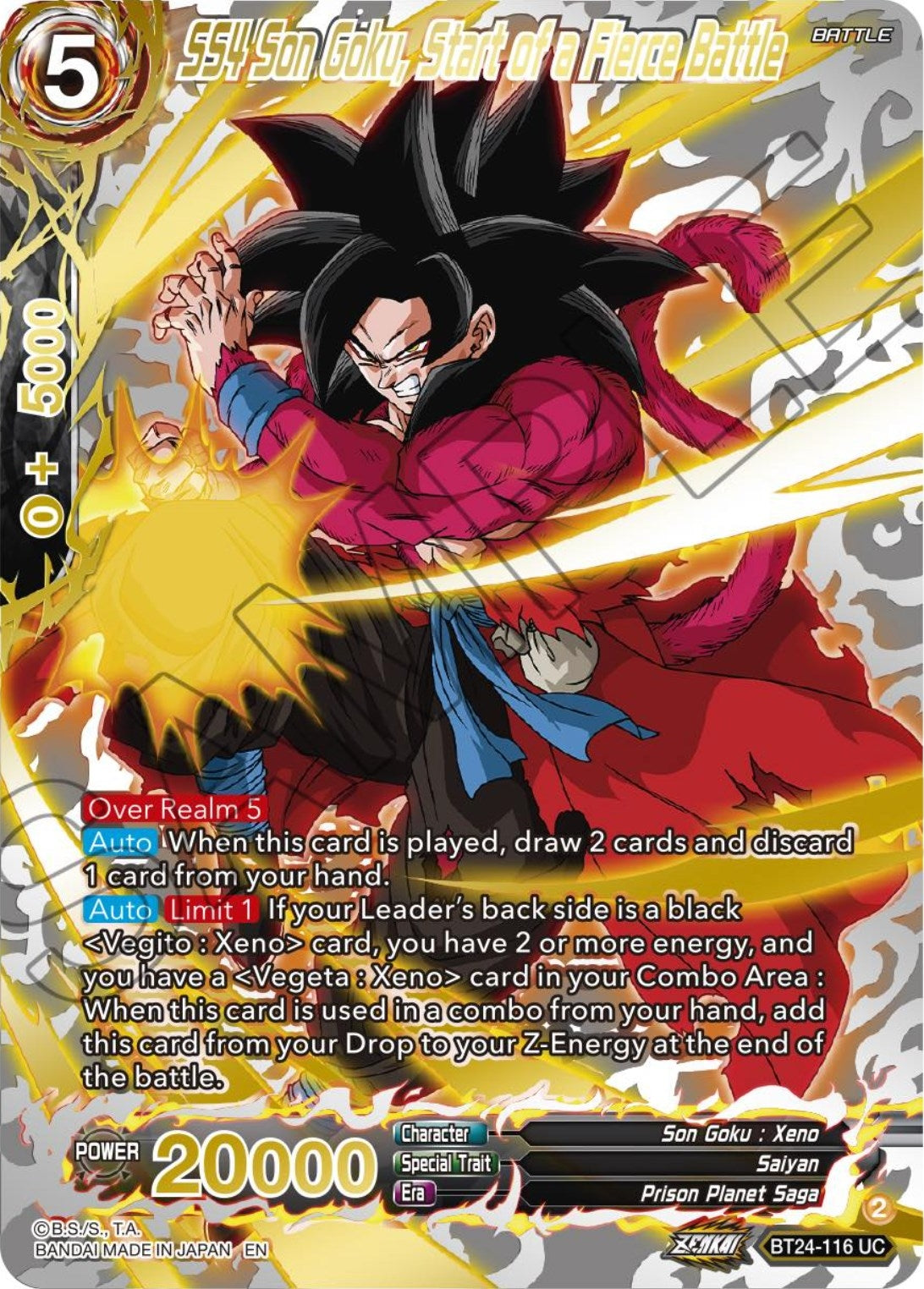 Image for SS4 Son Goku, Start of a Fierce Battle (Collector Booster Gold) - Dragon Ball Super: Masters