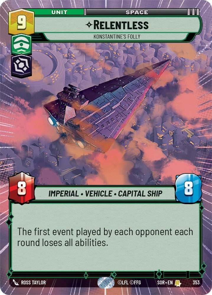 Image for Relentless - Konstantine's Folly (Hyperspace) - Star Wars: Unlimited