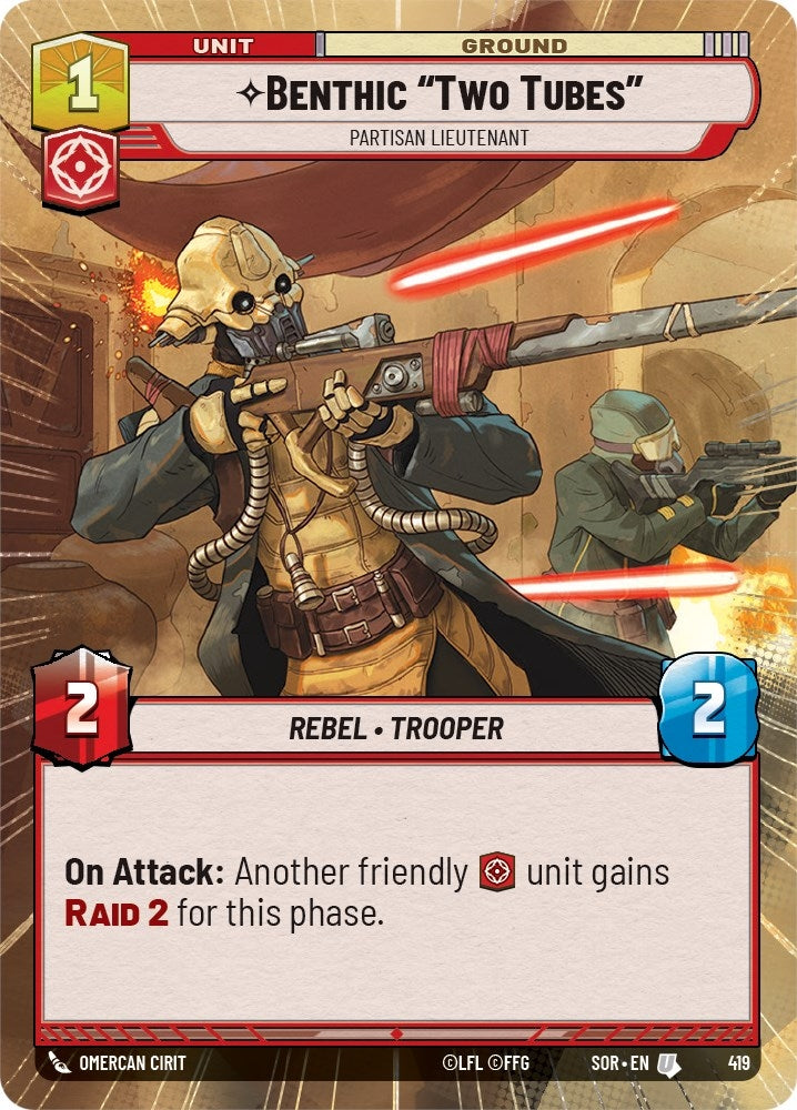 Image for Benthic "Two Tubes" - Partisan Lieutenant (Hyperspace) - Star Wars: Unlimited