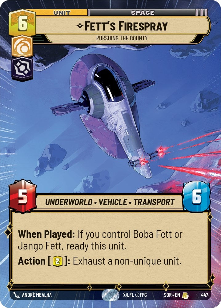 Image for Fett's Firespray - Pursuing the Bounty (Hyperspace) - Star Wars: Unlimited