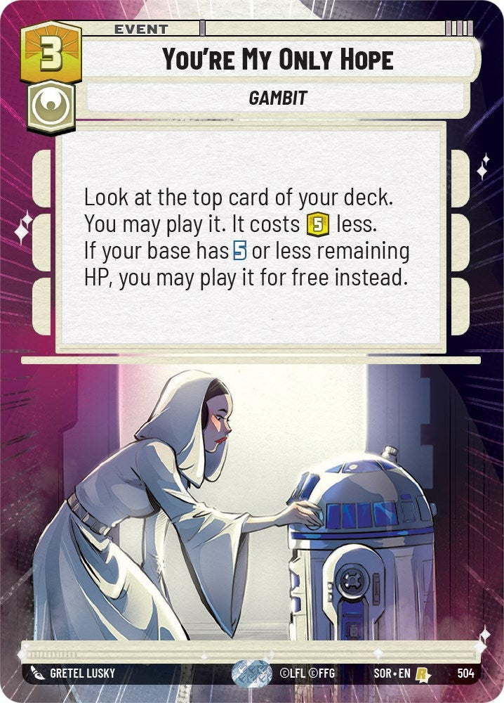 Image for You're My Only Hope (Hyperspace) - Star Wars: Unlimited