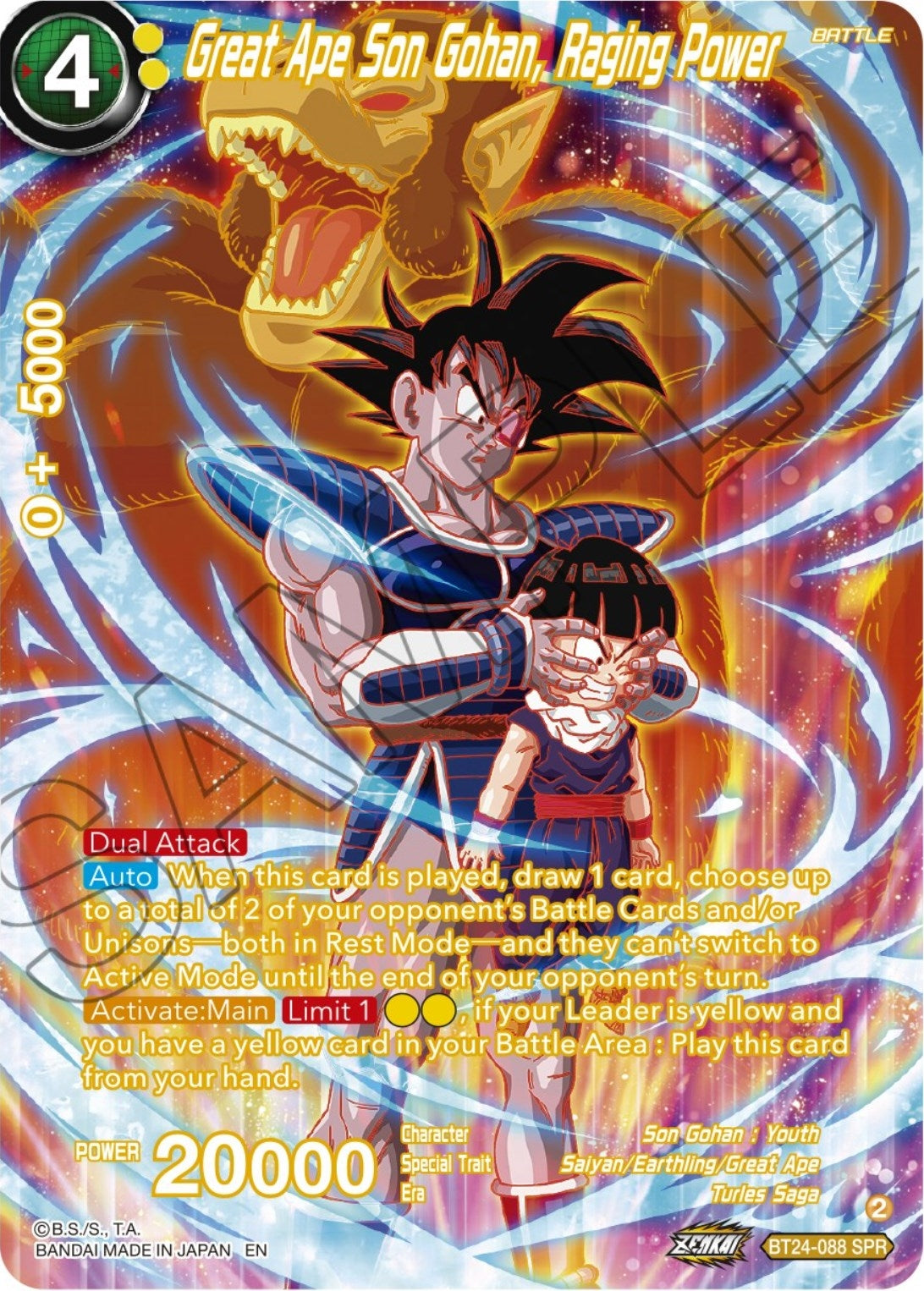 Image for Great Ape Son Gohan, Raging Power (SPR) - Dragon Ball Super: Masters