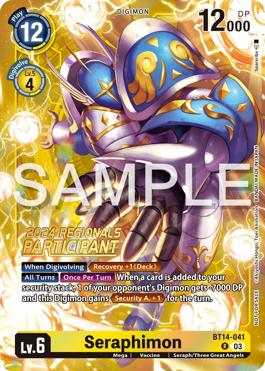 Image for Seraphimon (2024 Regionals Participant) - Digimon Card Game