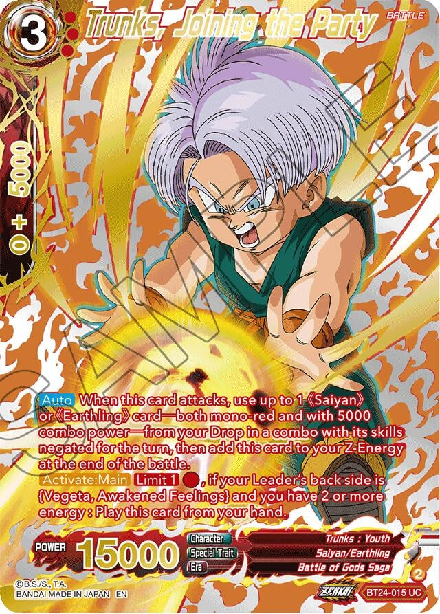 Image for Trunks, Joining the Party (Collector Booster Gold) - Dragon Ball Super: Masters