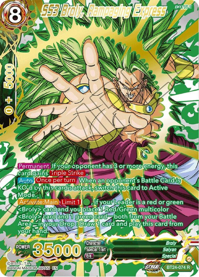 Image for SS3 Broly, Rampaging Express (Collector Booster Gold) - Dragon Ball Super: Masters