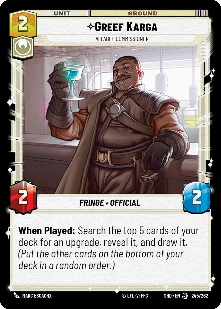 Image for Greef Karga - Affable Commissioner - Star Wars: Unlimited
