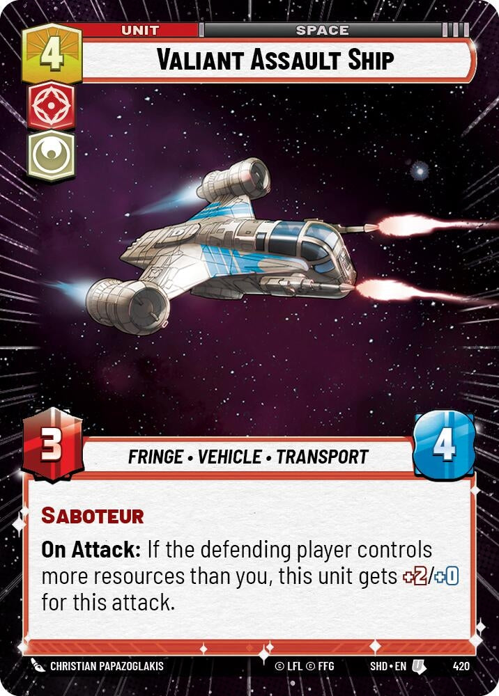 Image for Valiant Assault Ship (Hyperspace) - Star Wars: Unlimited