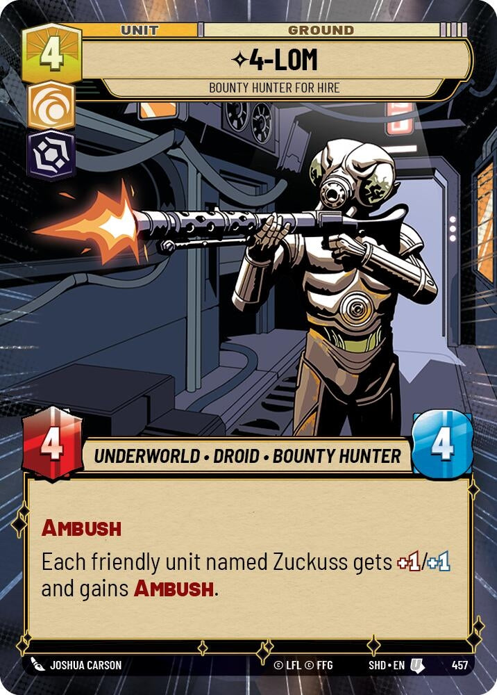 Image for 4-LOM - Bounty Hunter for Hire (Hyperspace) - Star Wars: Unlimited