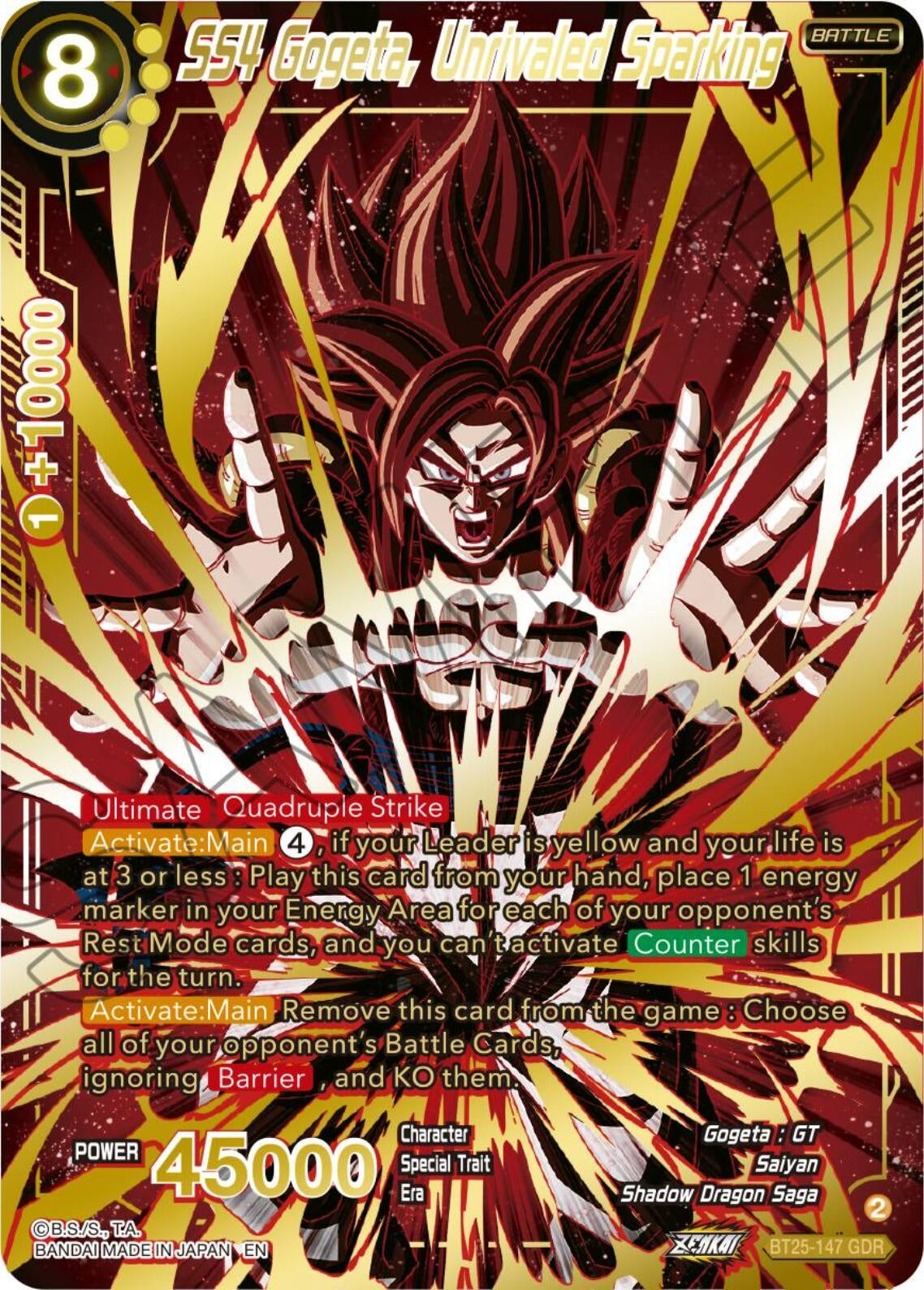 Image for SS4 Gogeta, Unrivaled Sparking (GDR) - Dragon Ball Super: Masters