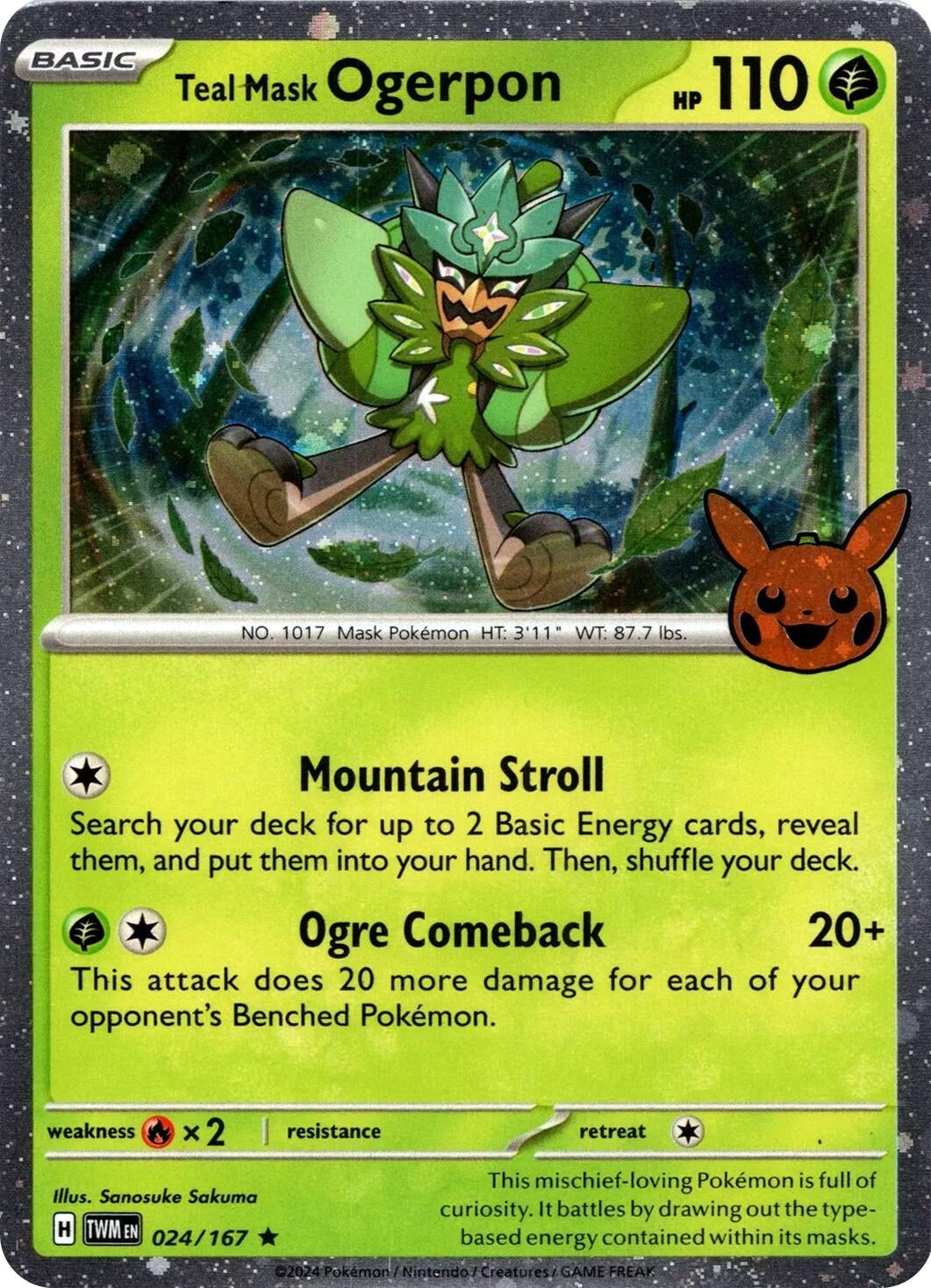 Image for Teal Mask Ogerpon (Cosmos Holo) - Pokemon
