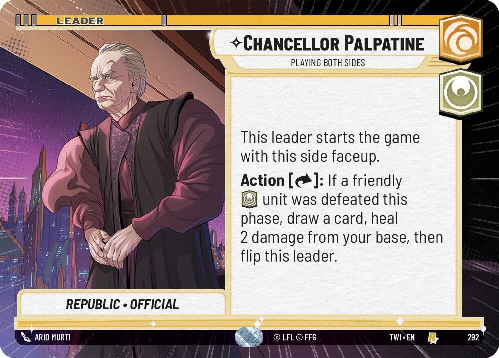 Image for Chancellor Palpatine - Playing Both Sides (Hyperspace) - Star Wars: Unlimited