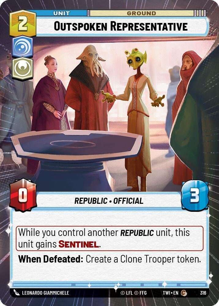 Image for Outspoken Representative (Hyperspace) - Star Wars: Unlimited