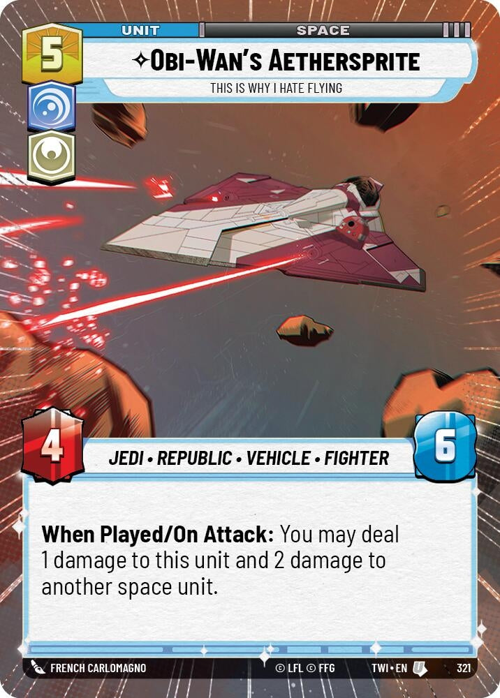 Image for Obi-Wan's Aethersprite - This is Why I Hate Flying (Hyperspace) - Star Wars: Unlimited