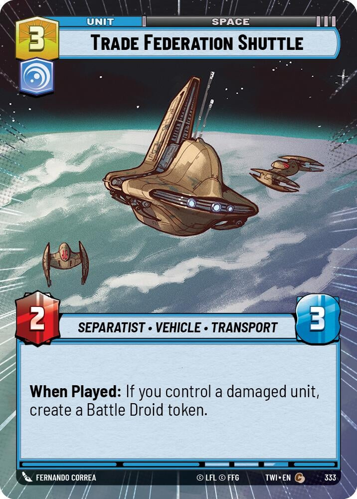 Image for Trade Federation Shuttle (Hyperspace) - Star Wars: Unlimited