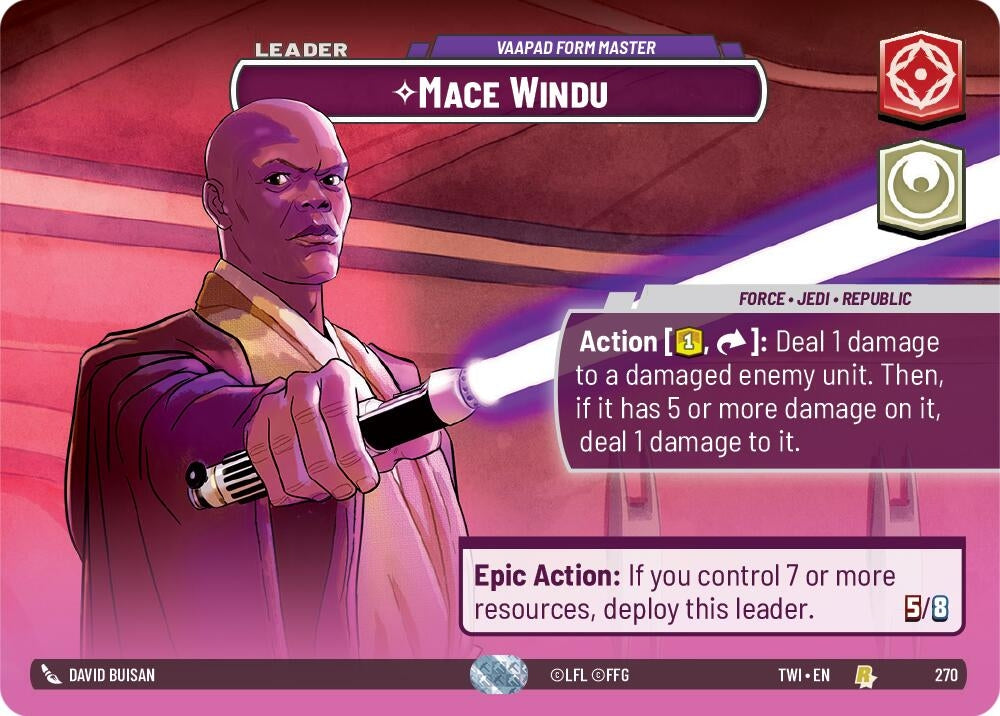 Image for Mace Windu - Vaapad Form Master (Showcase) - Star Wars: Unlimited