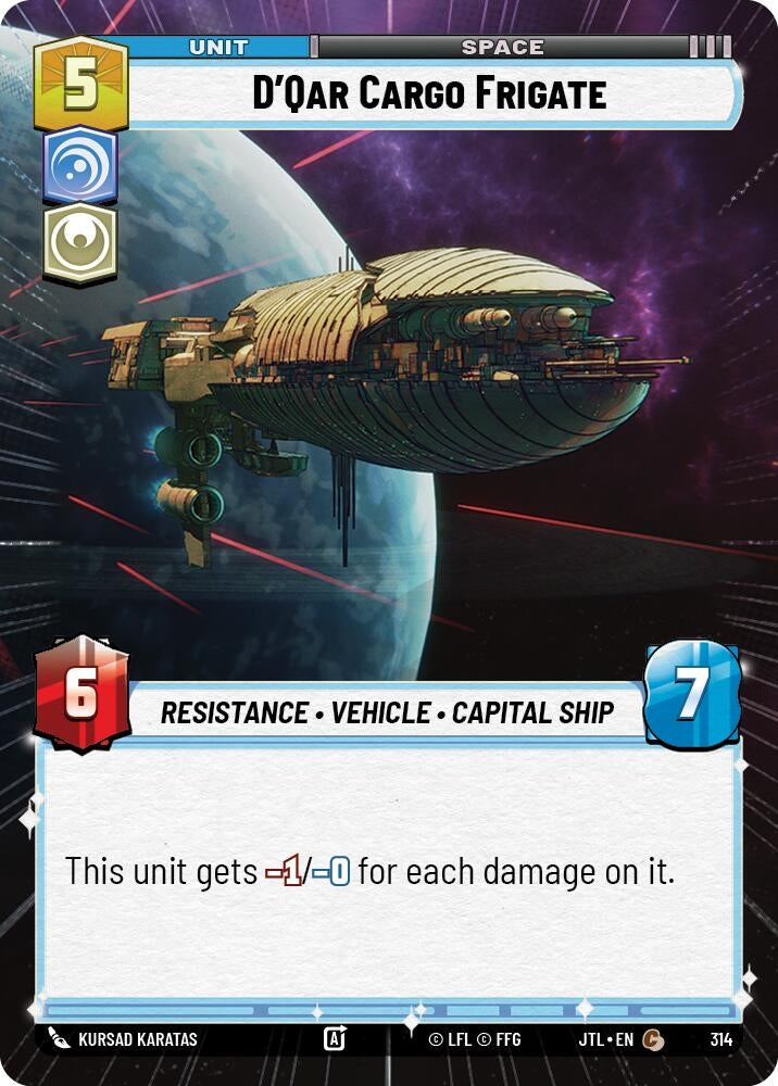 Image for D'Qar Cargo Frigate (Hyperspace) - Star Wars: Unlimited