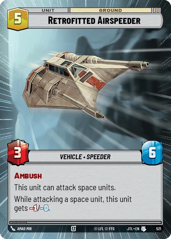 Image for Retrofitted Airspeeder (Hyperspace) - Star Wars: Unlimited