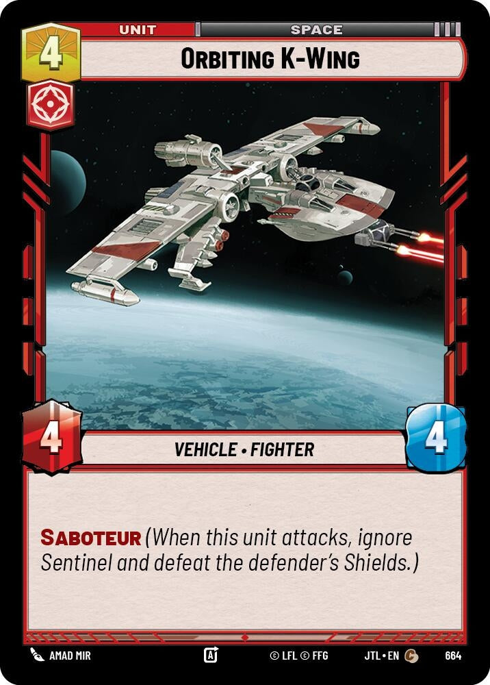Image for Orbiting K-Wing (Foil) - Star Wars: Unlimited