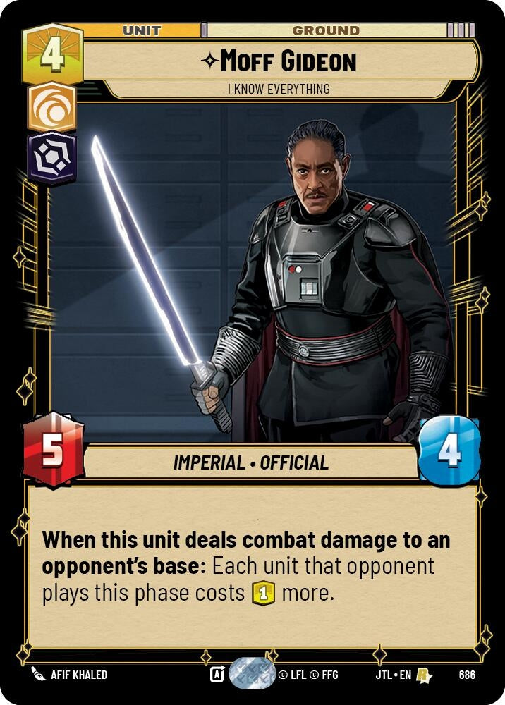 Image for Moff Gideon - I Know Everything (Foil) - Star Wars: Unlimited