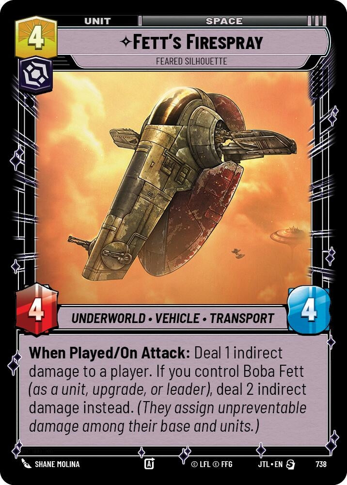 Image for Fett's Firespray - Feared Silhouette (Foil) - Star Wars: Unlimited