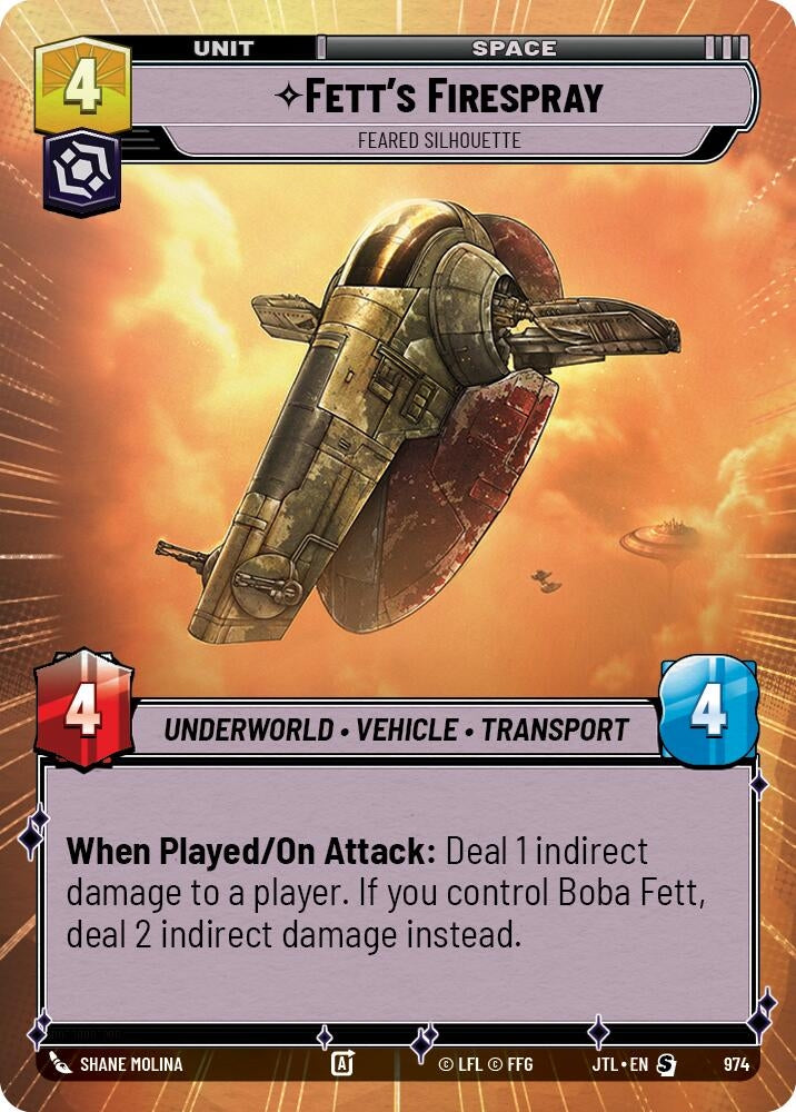 Image for Fett's Firespray - Feared Silhouette (Hyperspace Foil) - Star Wars: Unlimited