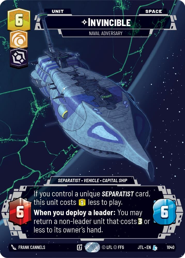 Image for Invincible - Naval Adversary (Prestige) - Star Wars: Unlimited