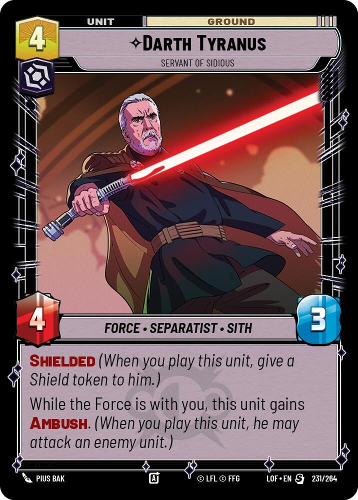 Image for Darth Tyranus - Servant of Sidious - Star Wars: Unlimited