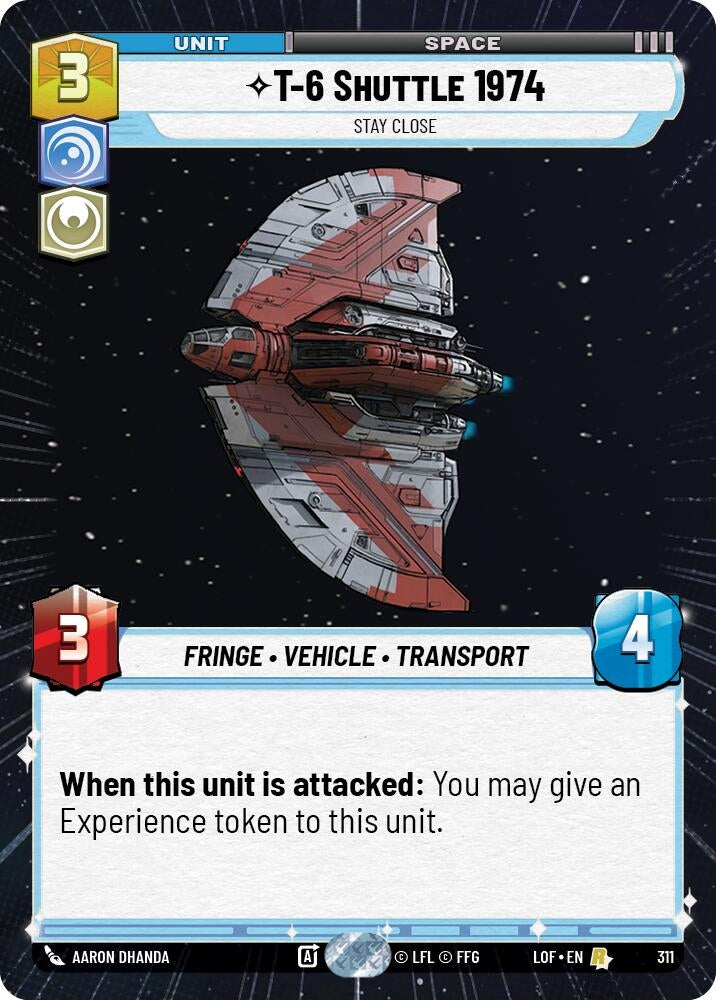 Image for T-6 Shuttle 1974 - Stay Close (Hyperspace) - Star Wars: Unlimited