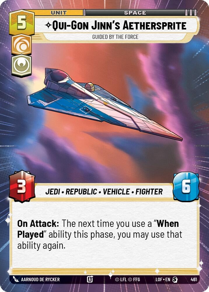 Image for Qui-Gon Jinn's Aethersprite - Guided by the Force (Hyperspace) - Star Wars: Unlimited