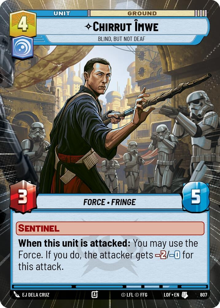 Image for Chirrut Imwe - Blind, but not Deaf (Hyperspace Foil) - Star Wars: Unlimited