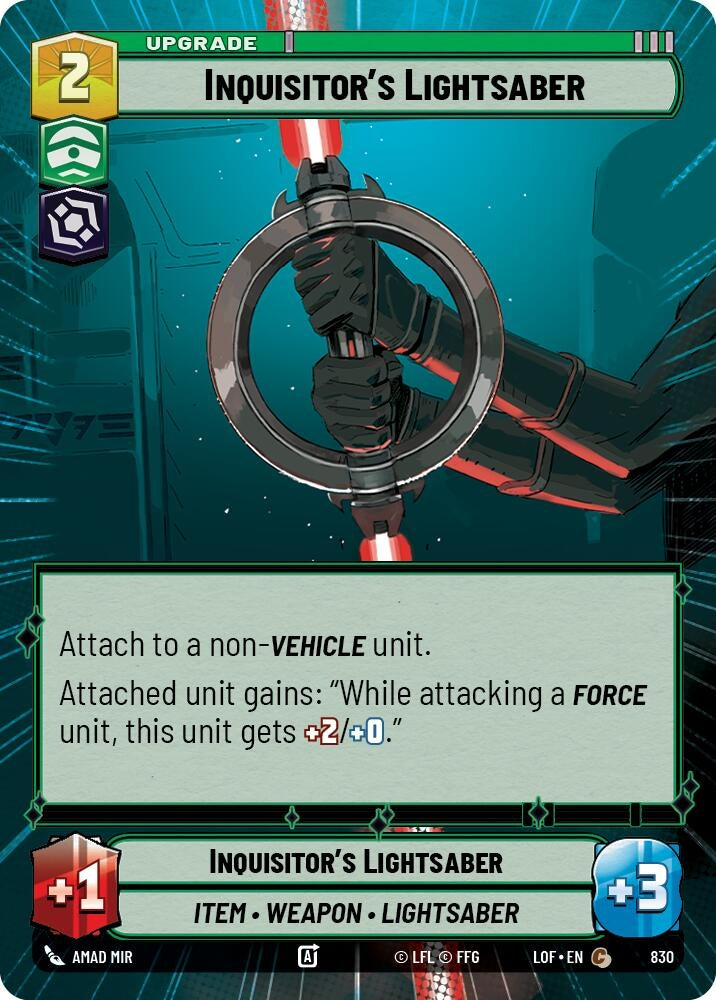 Image for Inquisitor's Lightsaber (Hyperspace Foil) - Star Wars: Unlimited