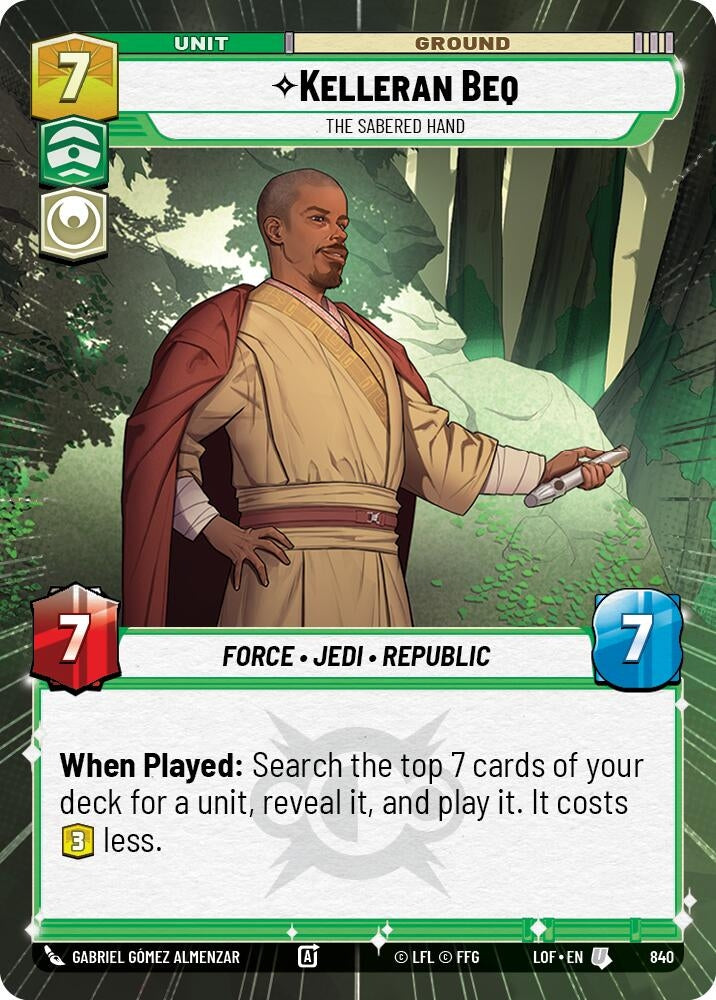 Image for Kelleran Beq - The Sabered Hand (Hyperspace Foil) - Star Wars: Unlimited
