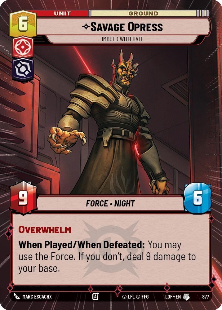 Image for Savage Opress - Imbued With Hate (Hyperspace Foil) - Star Wars: Unlimited