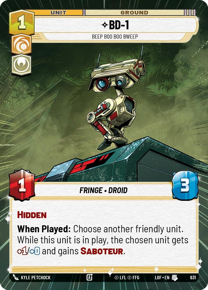 Image for BD-1 - Beep Boo Boo Bweep (Hyperspace Foil) - Star Wars: Unlimited
